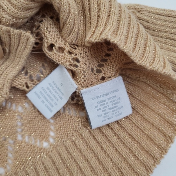 *Free With Purchase* Y2K knit long sleeve cardigan fur-trim collar ramie - Picture 6 of 11